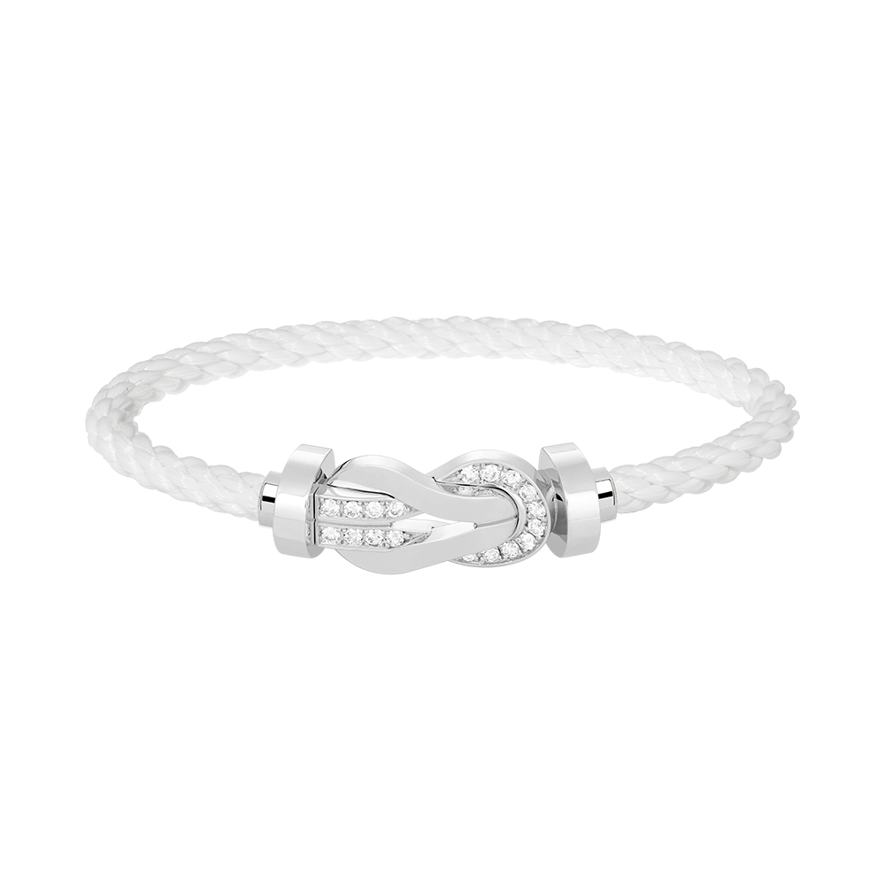 Pomuse CHANCE LARGE 8 FIGURE BUCKLE HALF DIAMOND BRACELET SILVER