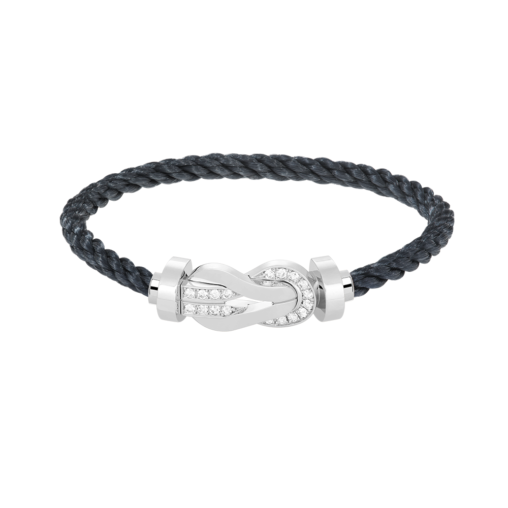 Pomuse CHANCE LARGE 8 FIGURE BUCKLE HALF DIAMOND BRACELET SILVER