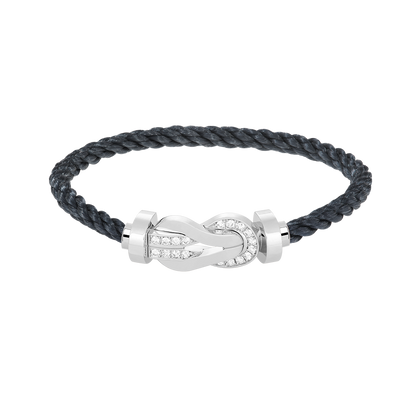 Pomuse CHANCE LARGE 8 FIGURE BUCKLE HALF DIAMOND BRACELET SILVER
