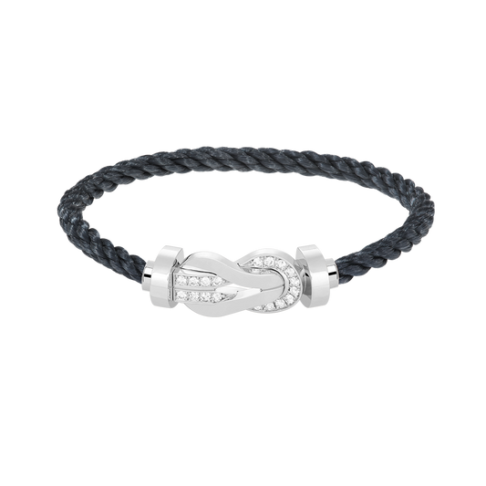 Pomuse CHANCE LARGE 8 FIGURE BUCKLE HALF DIAMOND BRACELET SILVER