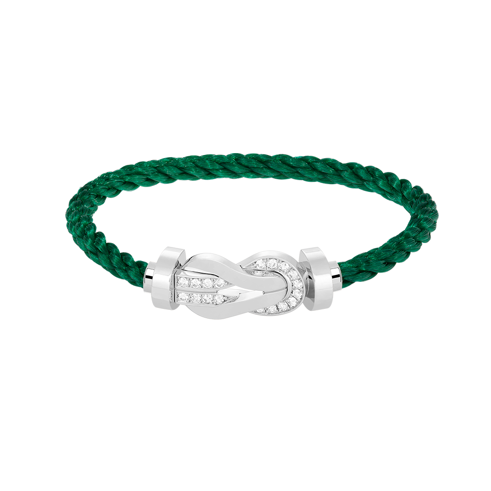 Pomuse CHANCE LARGE 8 FIGURE BUCKLE HALF DIAMOND BRACELET SILVER