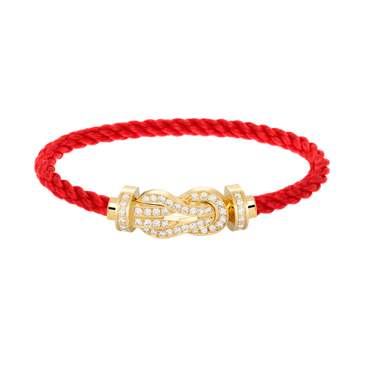 Pomuse CHANCE LARGE 8 FIGURE BUCKLE FULLDIAMOND BRACELET GOLD