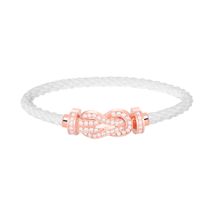 Pomuse CHANCE LARGE 8 FIGURE BUCKLE FULL DIAMOND BRACELET ROSE GOLD