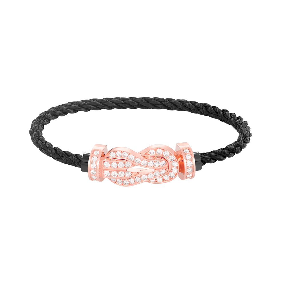 Pomuse CHANCE LARGE 8 FIGURE BUCKLE FULL DIAMOND BRACELET ROSE GOLD