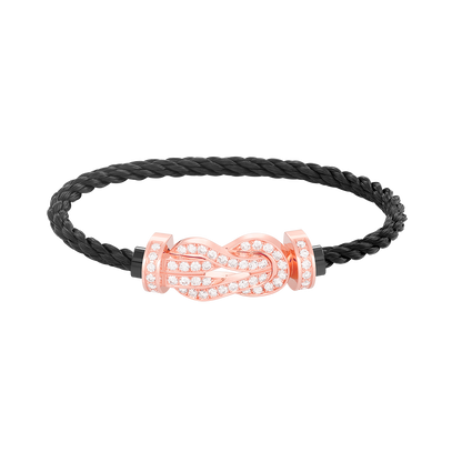 Pomuse CHANCE LARGE 8 FIGURE BUCKLE FULL DIAMOND BRACELET ROSE GOLD