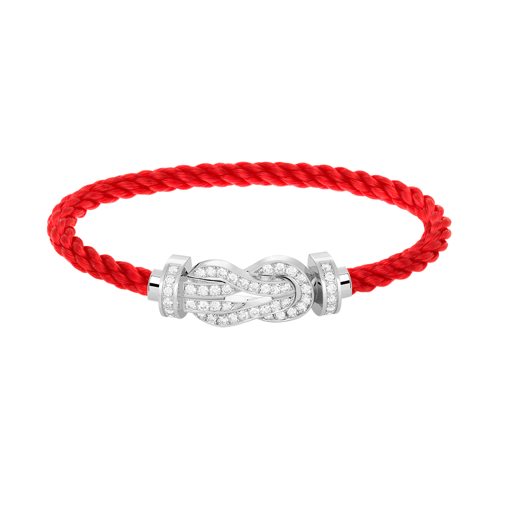 Pomuse CHANCE LARGE 8 FIGURE BUCKLE FULL DIAMOND BRACELET SILVER