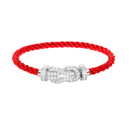 Pomuse CHANCE LARGE 8 FIGURE BUCKLE FULL DIAMOND BRACELET SILVER