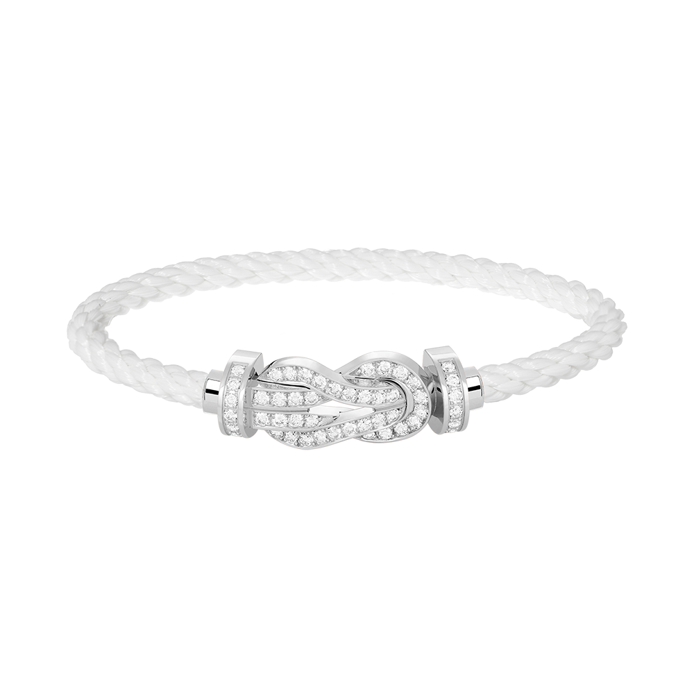Pomuse CHANCE LARGE 8 FIGURE BUCKLE FULL DIAMOND BRACELET SILVER