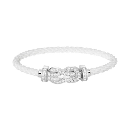 Pomuse CHANCE LARGE 8 FIGURE BUCKLE FULL DIAMOND BRACELET SILVER