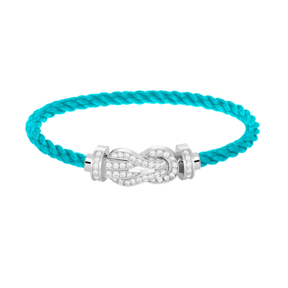 Pomuse CHANCE LARGE 8 FIGURE BUCKLE FULL DIAMOND BRACELET SILVER