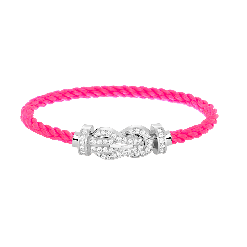 Pomuse CHANCE LARGE 8 FIGURE BUCKLE FULL DIAMOND BRACELET SILVER