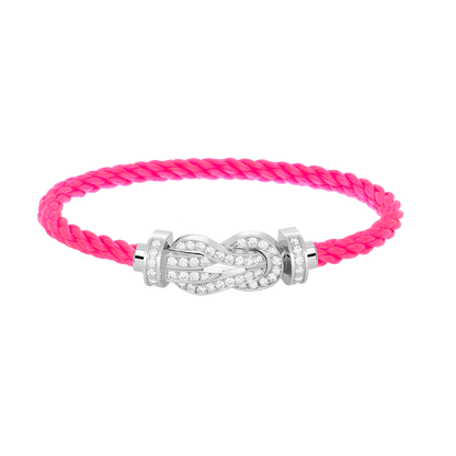 Pomuse CHANCE LARGE 8 FIGURE BUCKLE FULL DIAMOND BRACELET SILVER