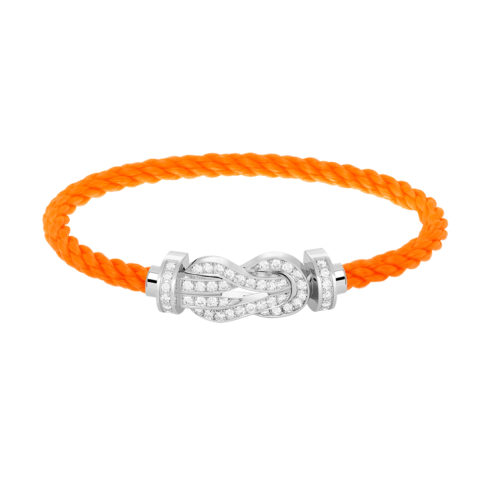 Pomuse CHANCE LARGE 8 FIGURE BUCKLE FULL DIAMOND BRACELET SILVER