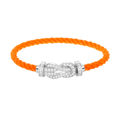 Pomuse CHANCE LARGE 8 FIGURE BUCKLE FULL DIAMOND BRACELET SILVER