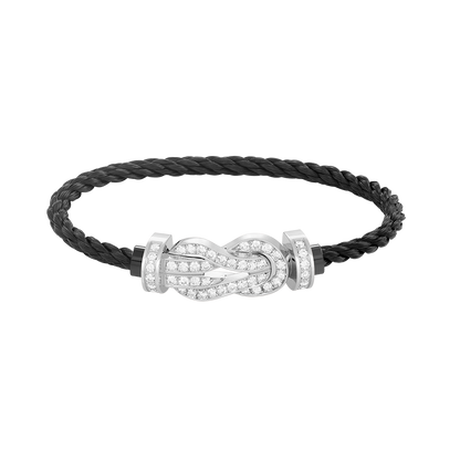Pomuse CHANCE LARGE 8 FIGURE BUCKLE FULL DIAMOND BRACELET SILVER