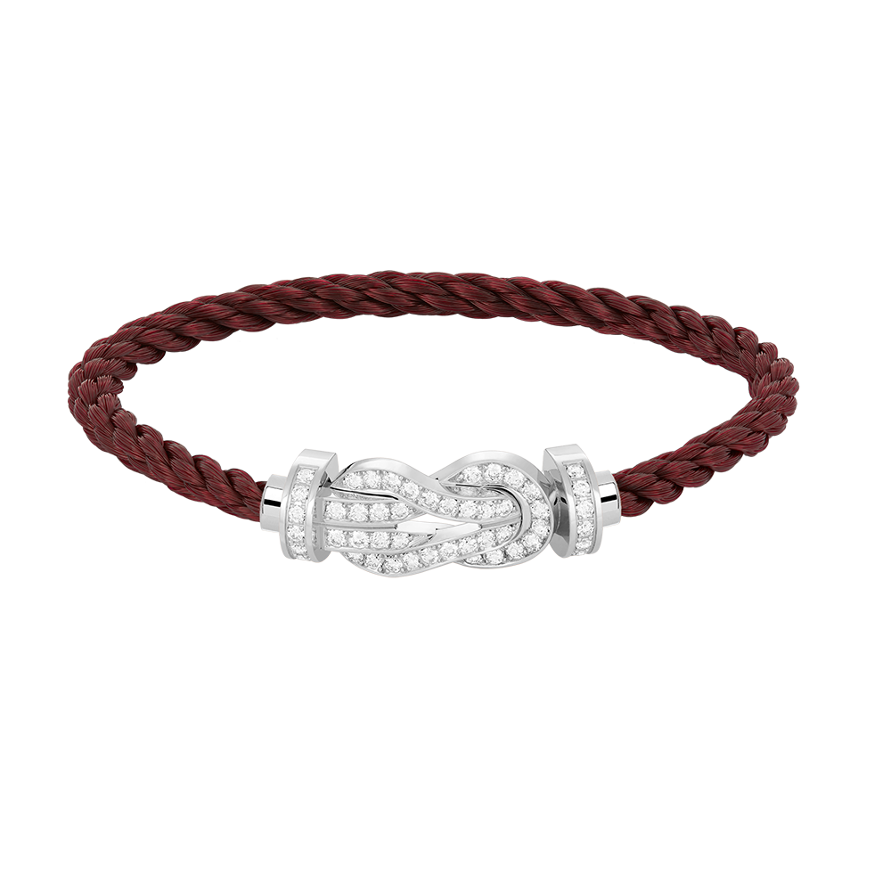 Pomuse CHANCE LARGE 8 FIGURE BUCKLE FULL DIAMOND BRACELET SILVER