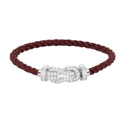 Pomuse CHANCE LARGE 8 FIGURE BUCKLE FULL DIAMOND BRACELET SILVER