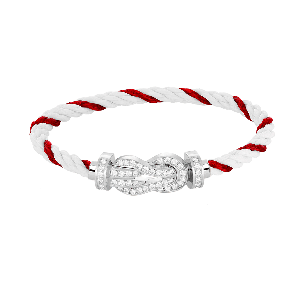 Pomuse CHANCE LARGE 8 FIGURE BUCKLE FULL DIAMOND BRACELET SILVER