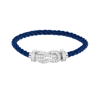 Pomuse CHANCE LARGE 8 FIGURE BUCKLE FULL DIAMOND BRACELET SILVER