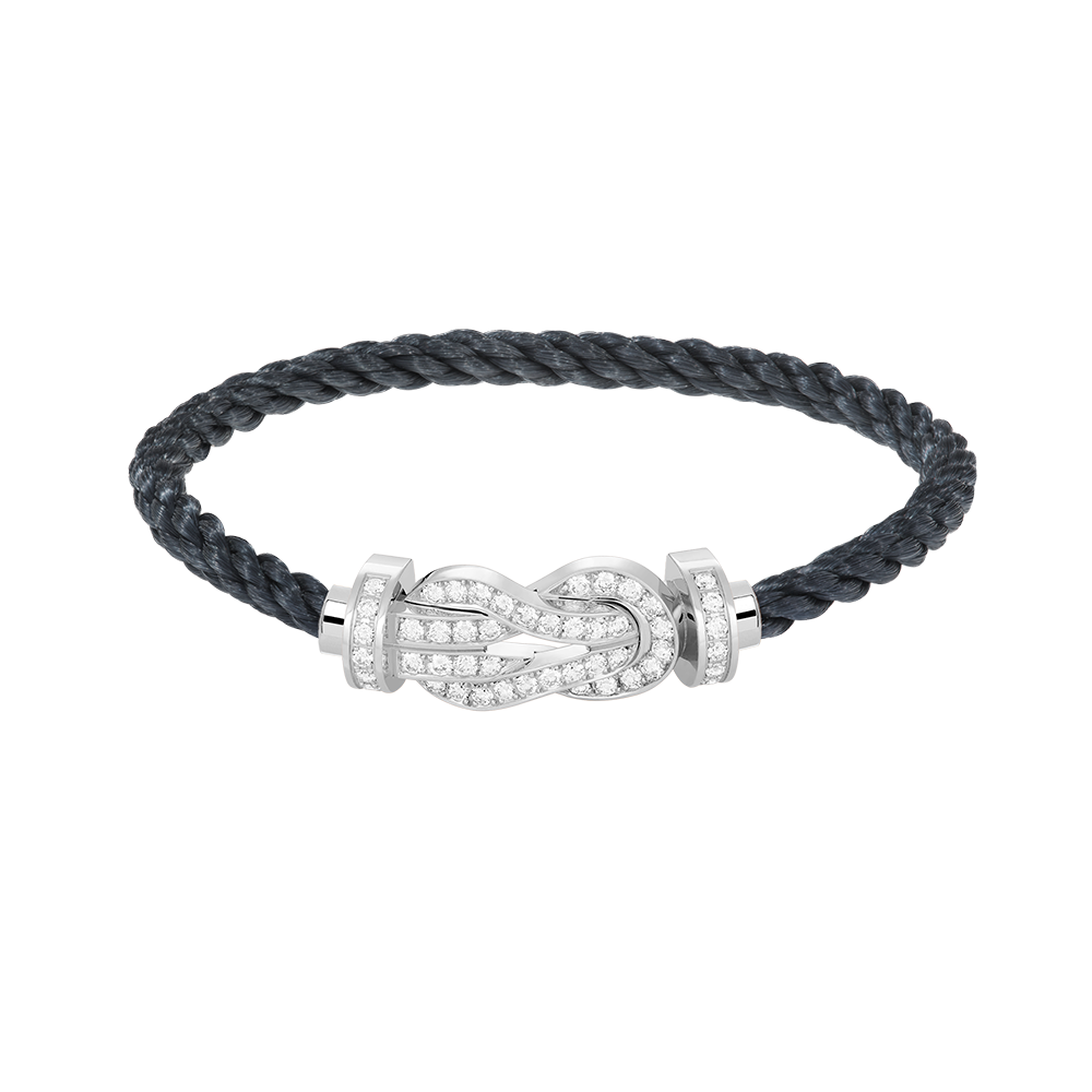 Pomuse CHANCE LARGE 8 FIGURE BUCKLE FULL DIAMOND BRACELET SILVER