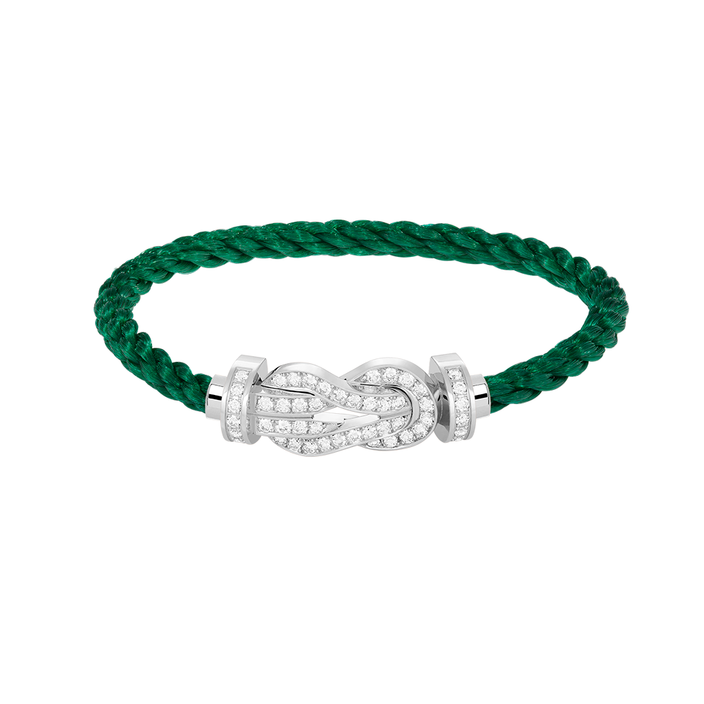Pomuse CHANCE LARGE 8 FIGURE BUCKLE FULL DIAMOND BRACELET SILVER