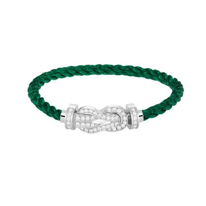 Pomuse CHANCE LARGE 8 FIGURE BUCKLE FULL DIAMOND BRACELET SILVER