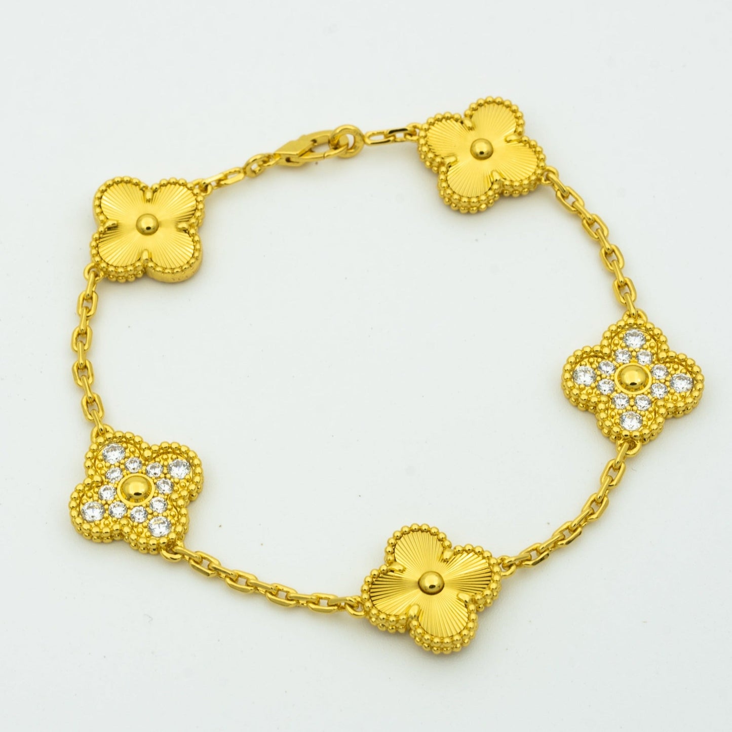 Pomuse CLOVER BRACELET 5 MOTIFS GOLD DIAMOND