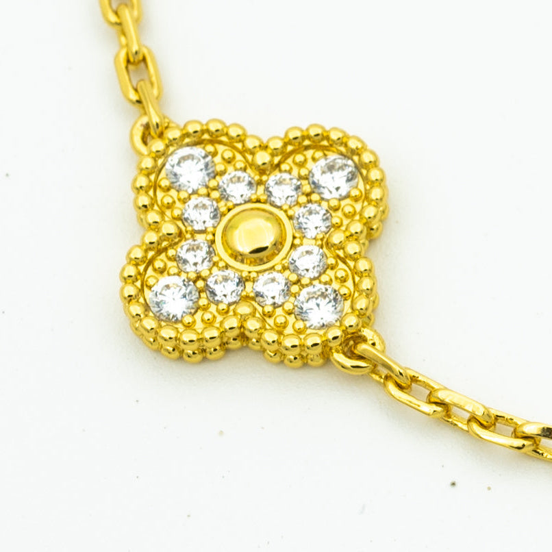 Pomuse CLOVER BRACELET 5 MOTIFS GOLD DIAMOND