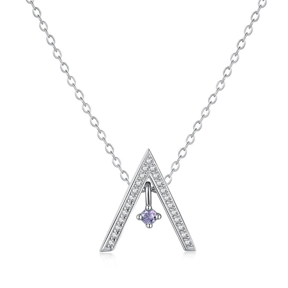 Pomuse Sparkling "A" Shape Necklace