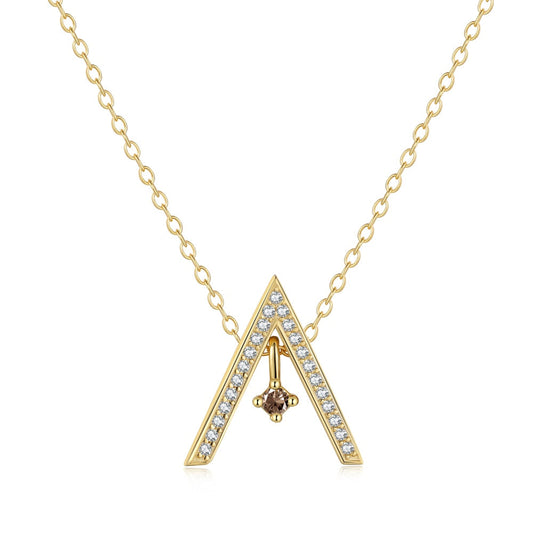 Pomuse Sparkling "A" Shape Necklace