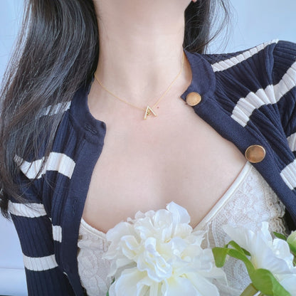 Pomuse Sparkling "A" Shape Necklace