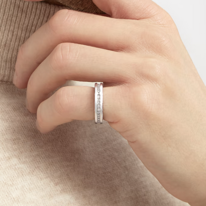Pomuse ZERO 1 ONE-BAND PAVED DIAMONDS ON THE SPIRAL RING