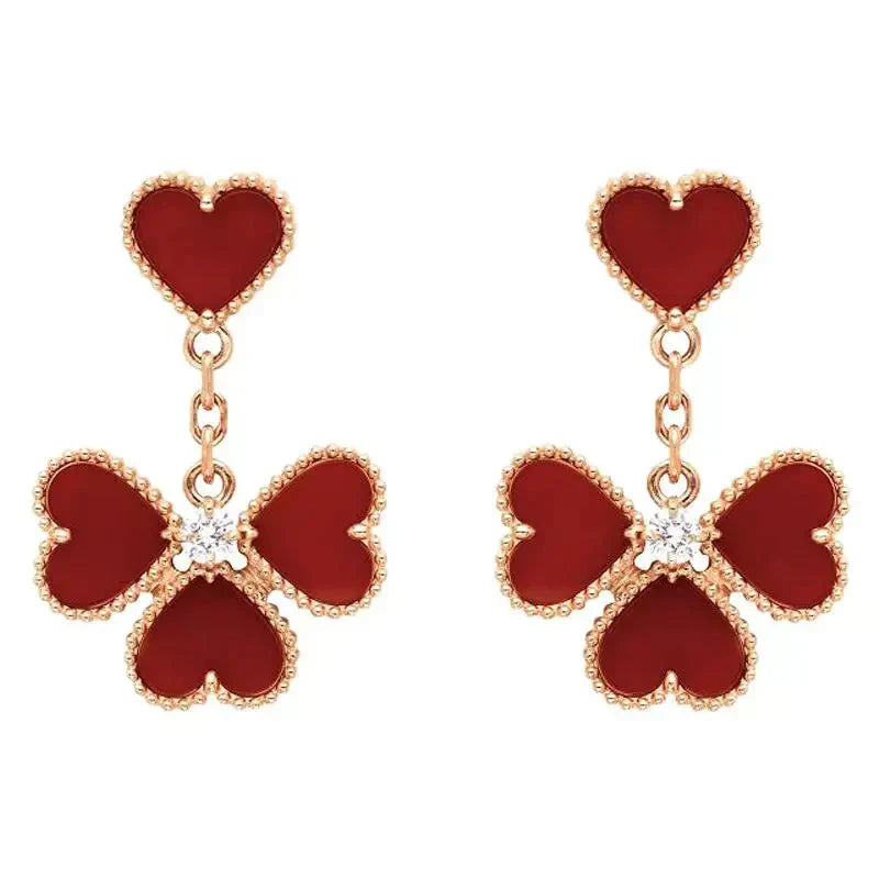 Pomuse SWEET CLOVER CARNELIAN EARRINGS