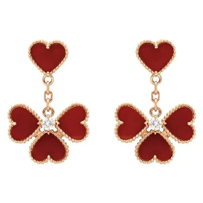 Pomuse SWEET CLOVER CARNELIAN EARRINGS