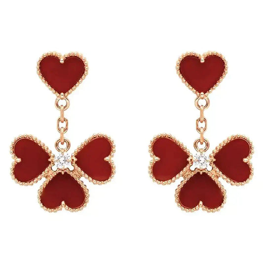 Pomuse SWEET CLOVER CARNELIAN EARRINGS