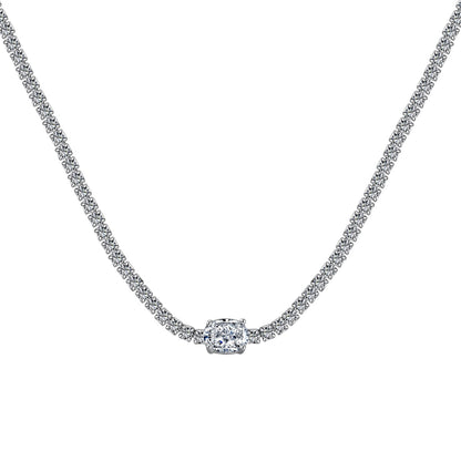 Pomuse 1.0 Carat Shining Oval Cut Necklace