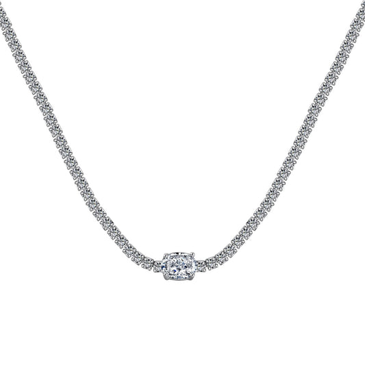Pomuse 1.0 Carat Shining Oval Cut Necklace