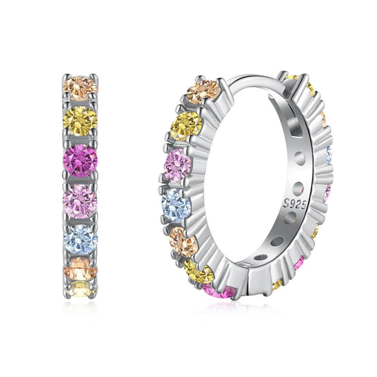 Pomuse Radiant Colorful Round Cut Earrings