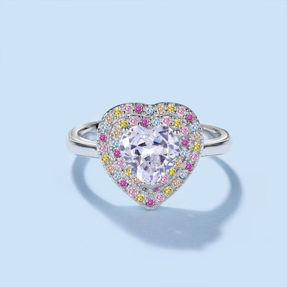 Pomuse Delicate Ebullient Heart Shape Wedding Ring