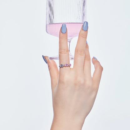 Pomuse Unique Colorful Emerald Cut Party Ring