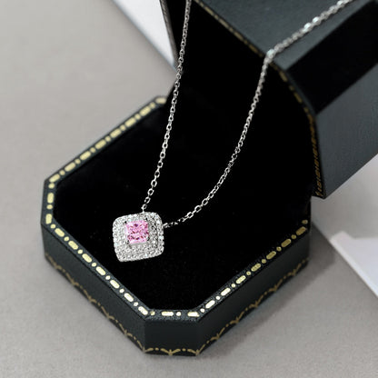 Pomuse Sparkling Asscher Cut Necklace