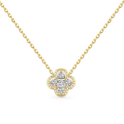 Pomuse Spliced Lucky Four-Leaf Clover Versatile Necklace