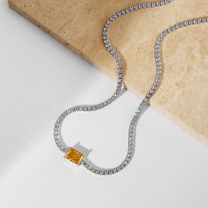 Pomuse 2.0 carat Ornate Emerald Cut Necklace