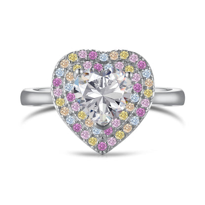 Pomuse Delicate Ebullient Heart Shape Wedding Ring