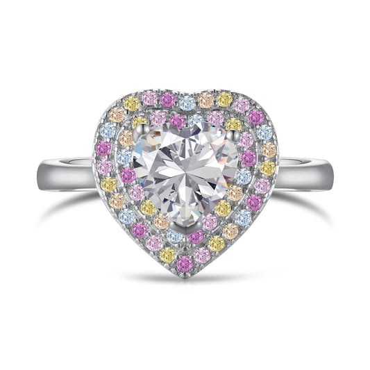 Pomuse Delicate Ebullient Heart Shape Wedding Ring