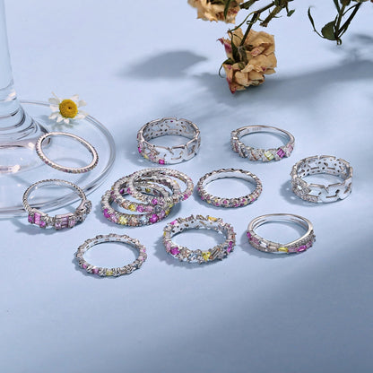 Pomuse Unique Scintillating Round Cut Daily Ring