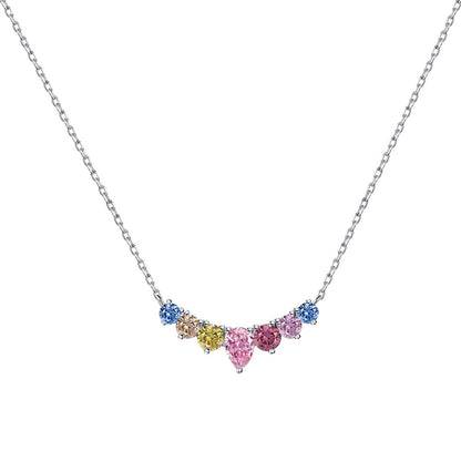 Pomuse Dainty Colorful Heart Necklace