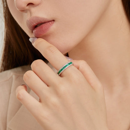 Pomuse Delicate Colorful Round Cut Daily Ring