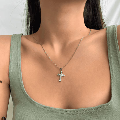 Pomuse Delicate Cross Shape Necklace