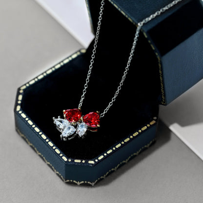 Pomuse Dainty Red Heart Necklace